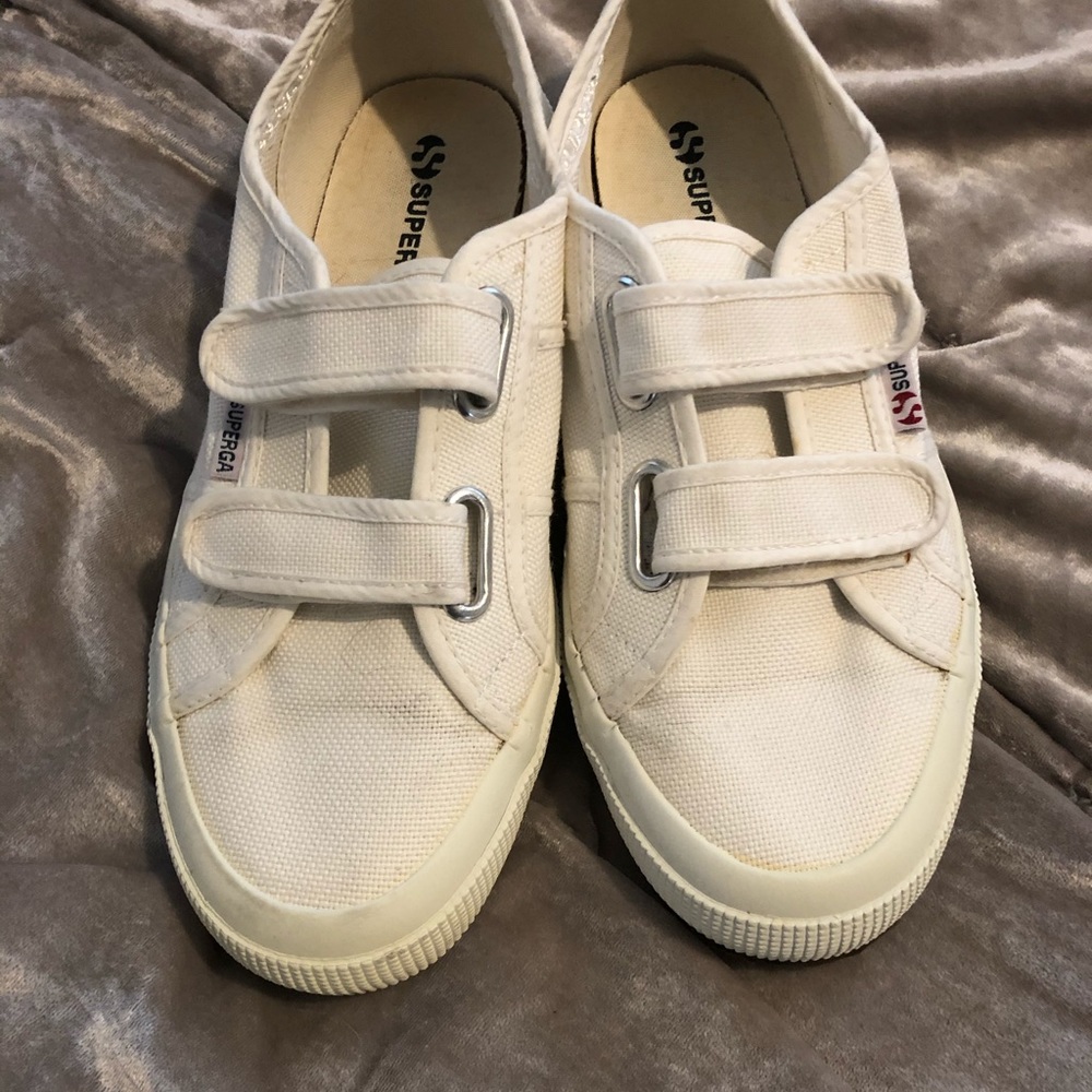 Superga White Velcro Sneakers (8.5)